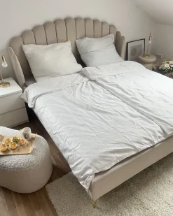 Seng Velour AMBILLOU 180 x 200 cm Lys Beige