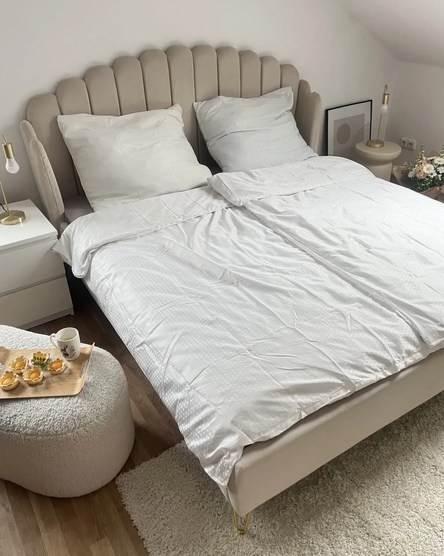 Seng Velour AMBILLOU 180 x 200 cm Lys Beige