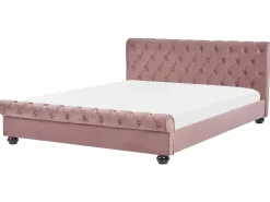 Seng Velour AVALLON 180 x 200 cm Lyserød