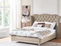 Seng Velour AYETTE 180 x 200 cm Brungrå