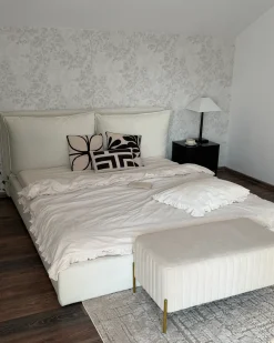 Seng Velour BAJONNA 180 x 200 cm Cremehvid