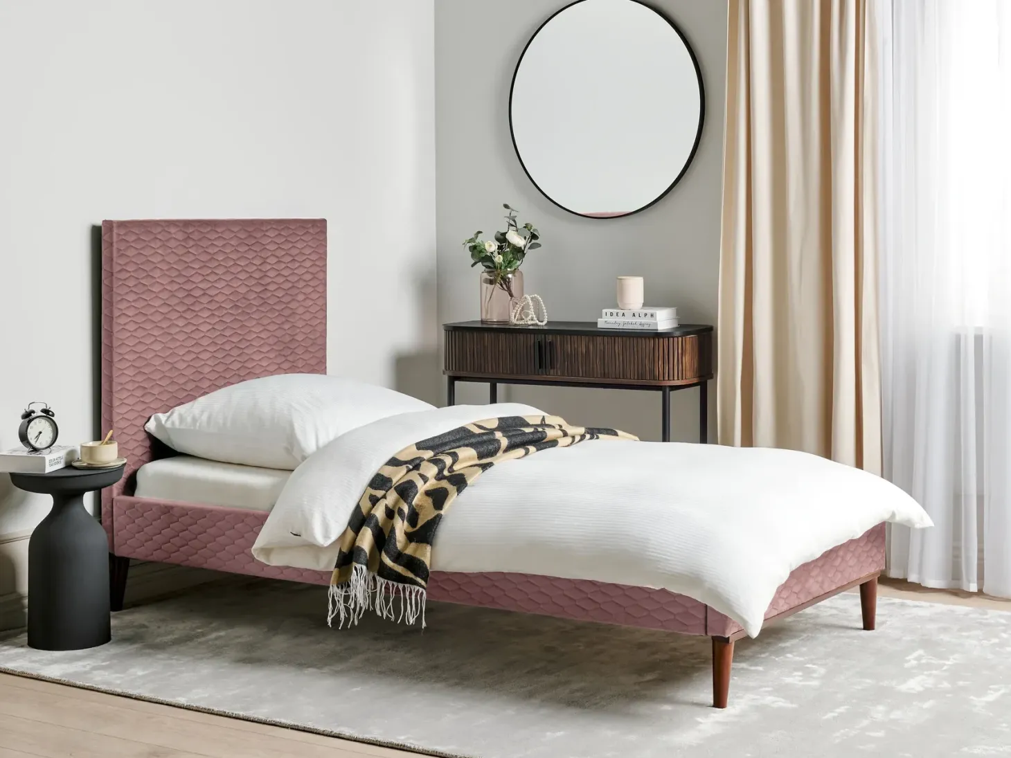 Seng Velour BAYONNE 90 x 200 cm Lyserød