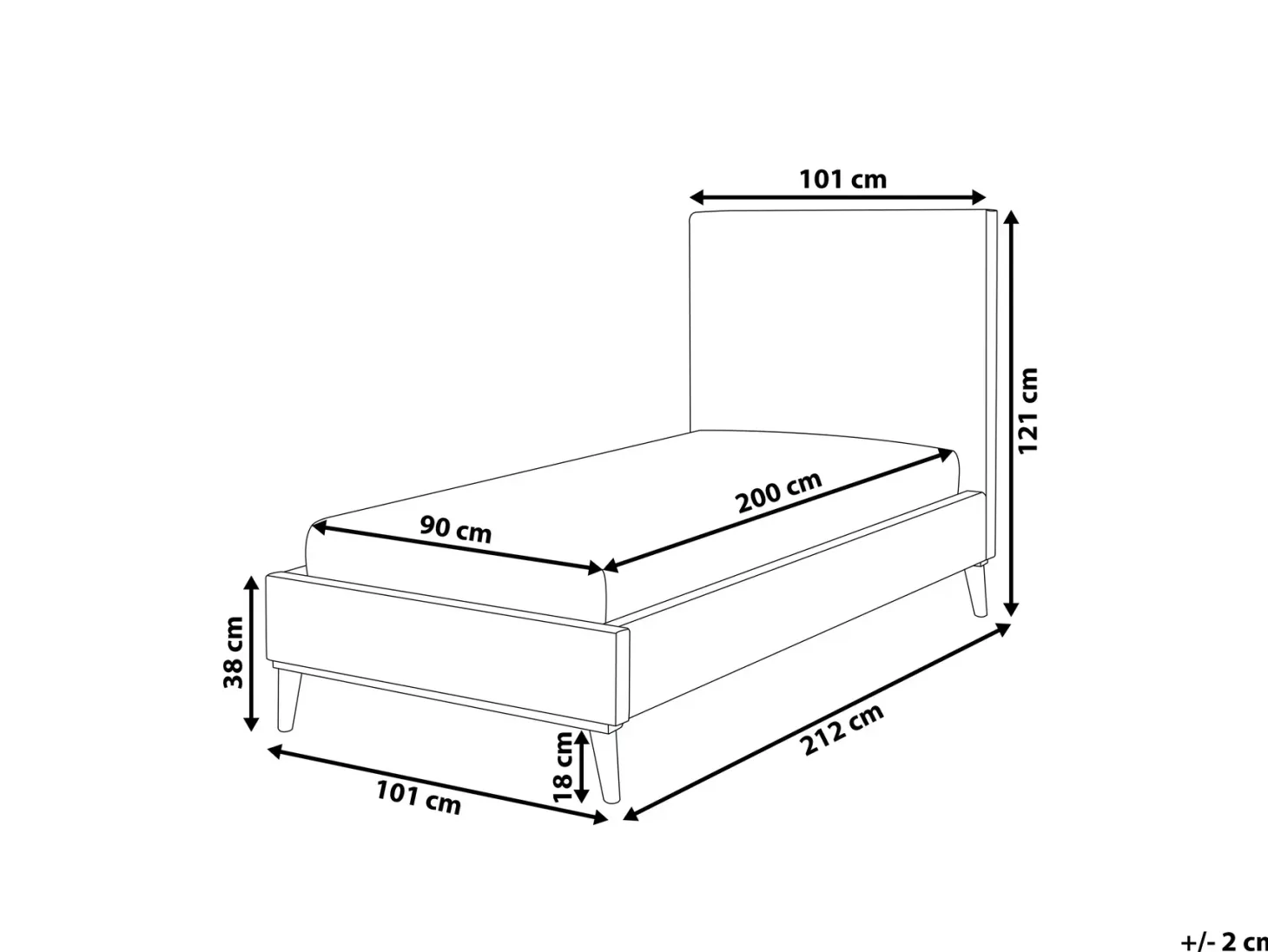 Seng Velour BAYONNE 90 x 200 cm Lyserød
