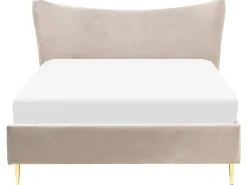 Seng Velour CHALEIX 140 x 200 cm Brungrå