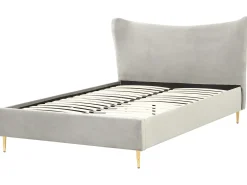 Seng Velour CHALEIX 140 x 200 cm Lysegrå