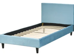 Seng Velour FITOU 90 x 200 cm Himmelblå