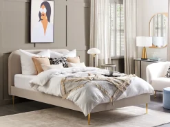 Seng Velour FLAYAT 160 x 200 cm Lys Beige