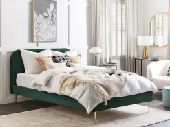 Seng Velour FLAYAT 160 x 200 cm Smaragdgrøn