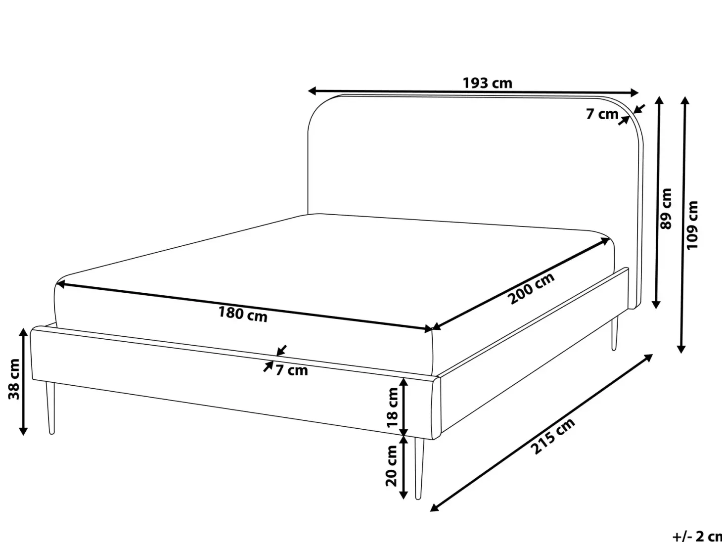 Seng Velour FLAYAT 180 x 200 cm Sort