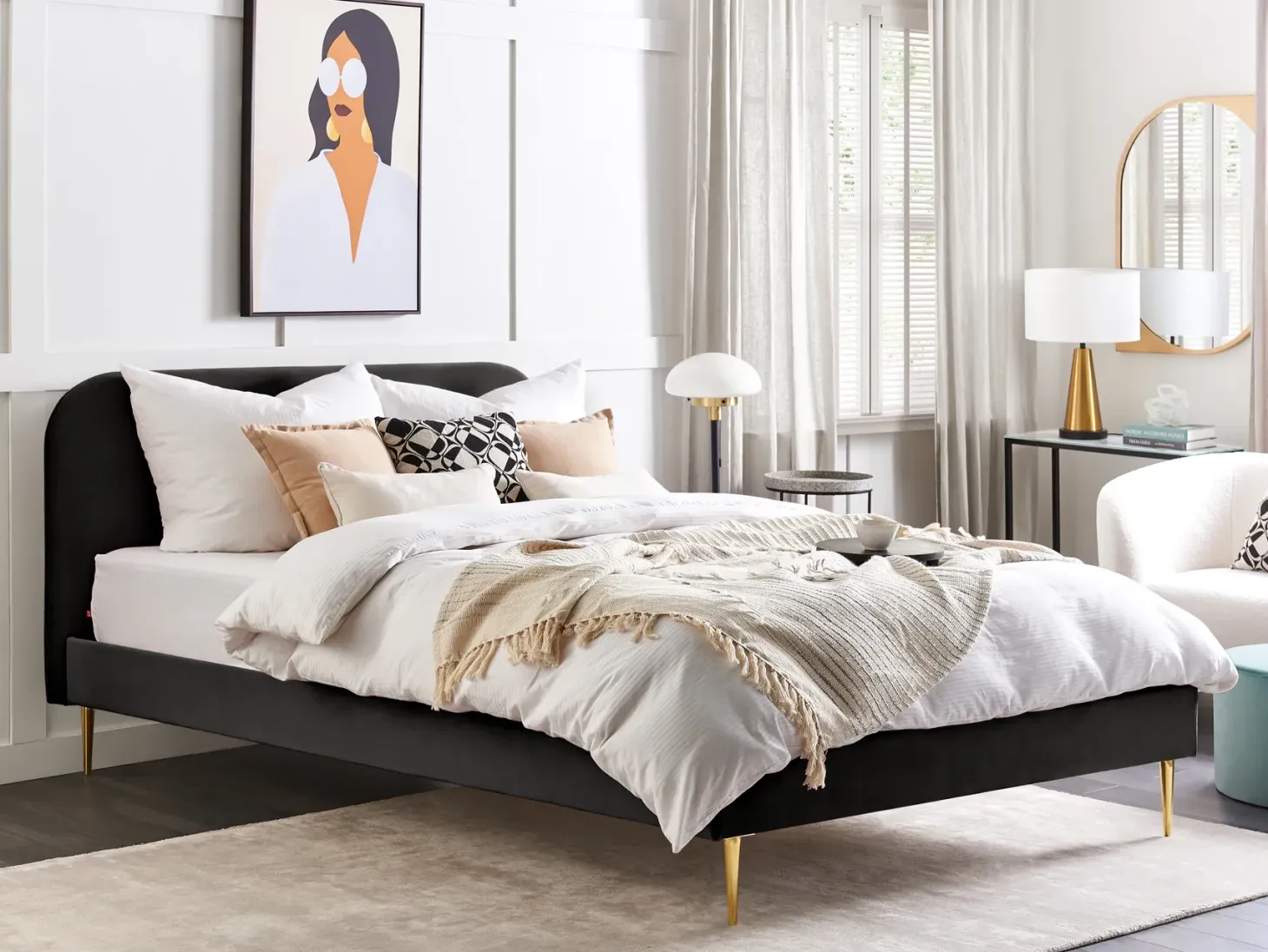 Seng Velour FLAYAT 180 x 200 cm Sort