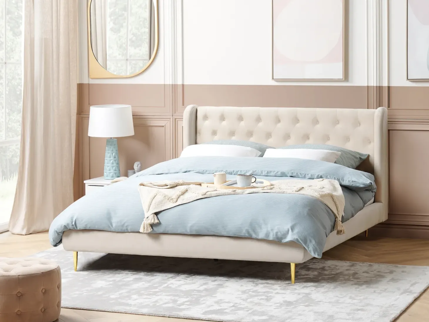Seng Velour FORBACH 180 x 200 cm Beige