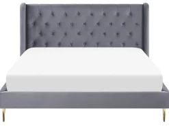Seng Velour FORBACH 180 x 200 cm Grå
