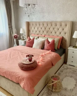 Seng Velour LUBBON 180 x 200 cm Beige