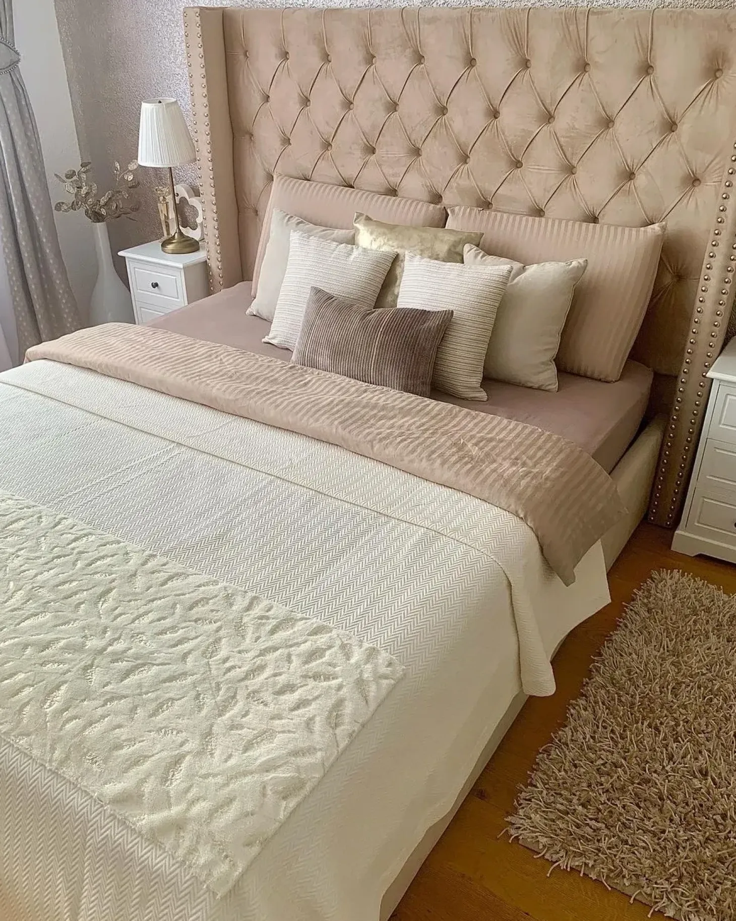 Seng Velour LUBBON 180 x 200 cm Beige