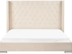 Seng Velour LUBBON 180 x 200 cm Cremehvid