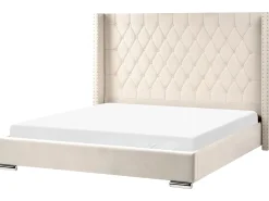 Seng Velour LUBBON 180 x 200 cm Cremehvid