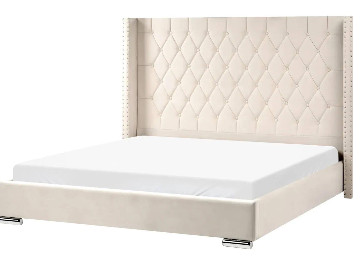 Seng Velour LUBBON 180 x 200 cm Cremehvid