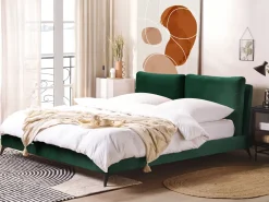Seng Velour MELLE 180 x 200 cm Smaragdgrøn