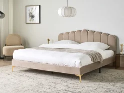 Seng Velour SAUVIAN 180 x 200 cm Brungrå