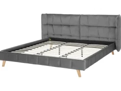 Seng Velour SENLIS 180 x 200 cm Grå