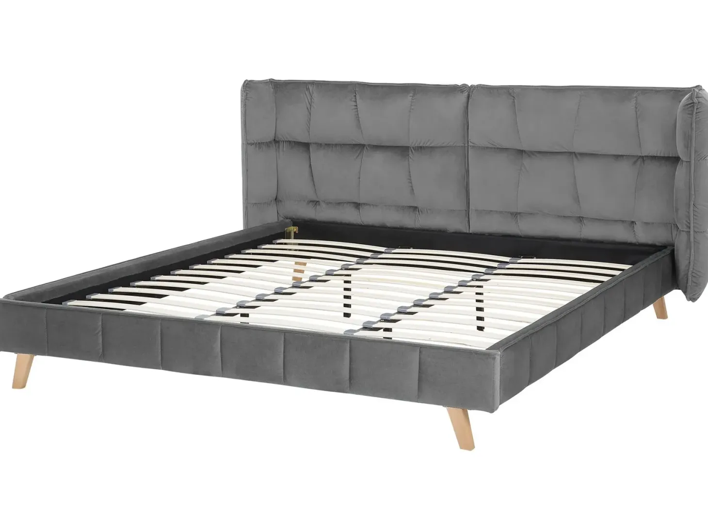 Seng Velour SENLIS 180 x 200 cm Grå
