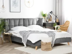 Seng Velour SENLIS 180 x 200 cm Grå