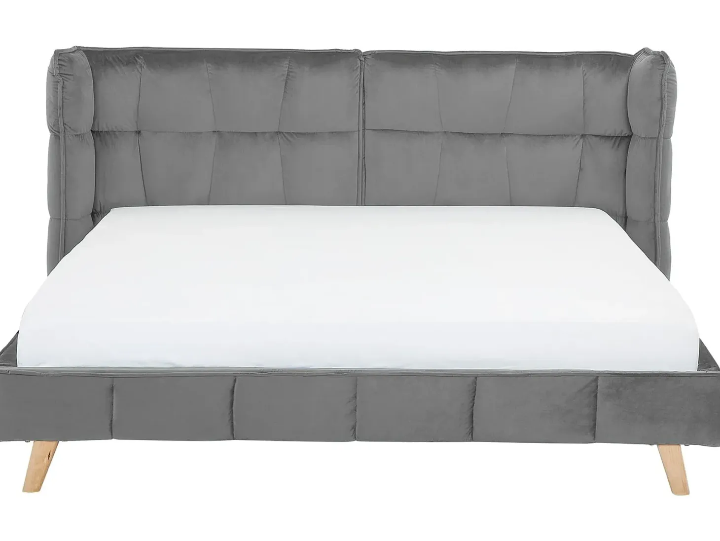 Seng Velour SENLIS 180 x 200 cm Grå