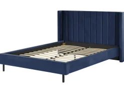 Seng Velour VILLETTE 160 x 200 cm Navy Blå