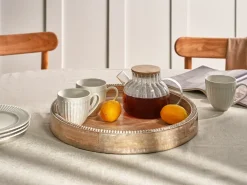 Serveringsbakke DAMANHUR Mangotræ Lysebrun