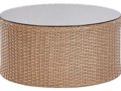 SEVERO 9 personers Loungesæt med bord Sand Beige PE-rattan
