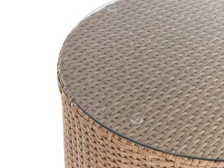 SEVERO 9 personers Loungesæt med bord Sand Beige PE-rattan