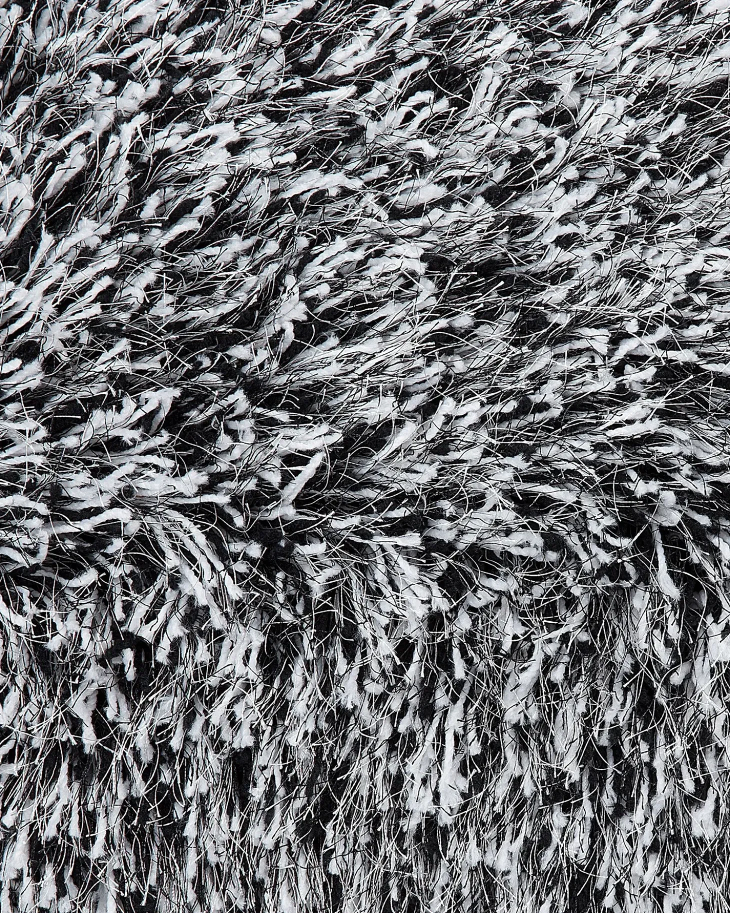 Shaggy gulvtæppe CIDE Sort/hvid ø 140 cm