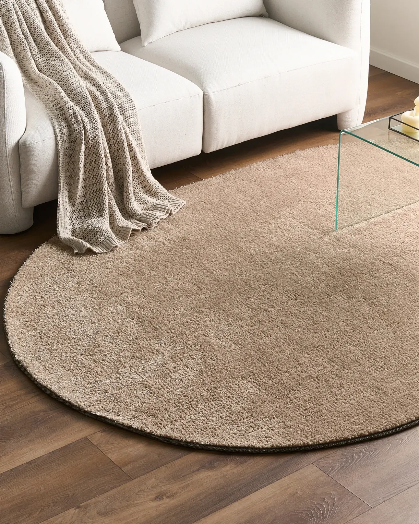 Shaggy gulvtæppe DEMRE Sand Beige 160 x 230 cm