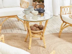 SIBARI 4 personers Loungesæt med bord Naturlig Rattan