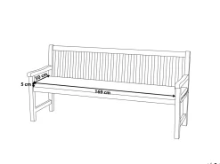 Siddehynde til bænk VIVARA 169 x 50 cm Mørkerød