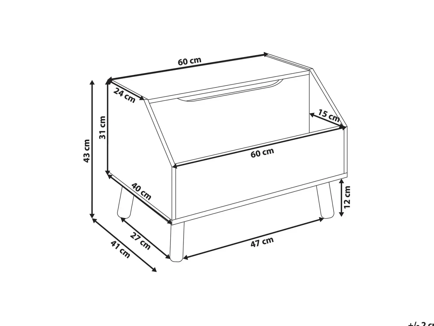Skab CASPER 43 cm Lyserød