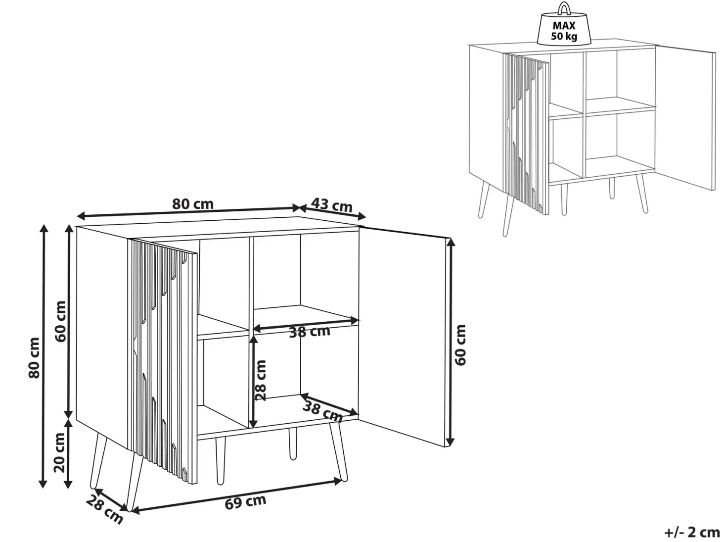Skab DALCROSS Brun/sort