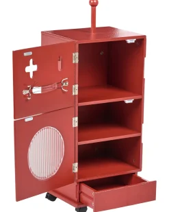 Skab EDGAR 89 cm Rød med hjul