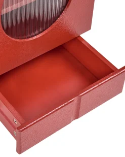 Skab EDGAR 89 cm Rød med hjul