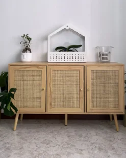 Skab PEROTE Rattan Lysebrun