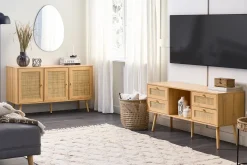 Skab PEROTE Rattan Lysebrun