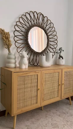 Skab PEROTE Rattan Lysebrun