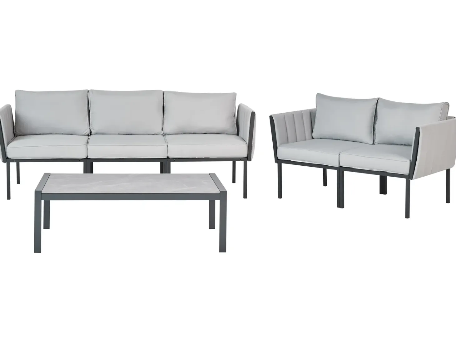 SKALA 5 personers Loungesæt med bord Lysegrå Metal