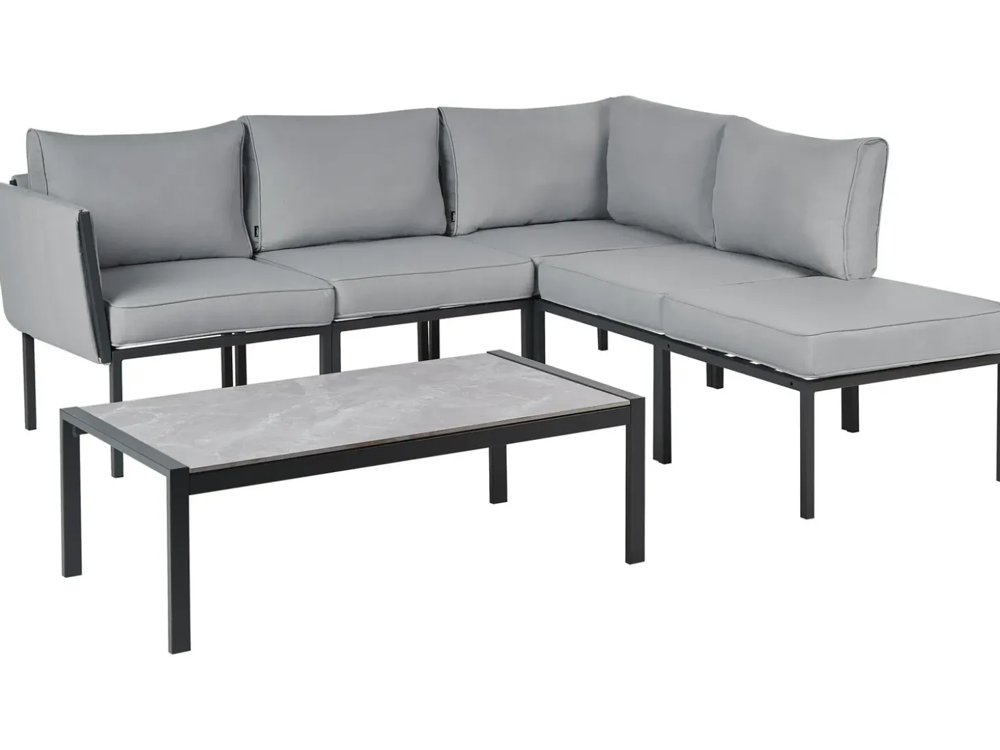 SKALA 5 personers Loungesæt med bord Mørkegrå Metal