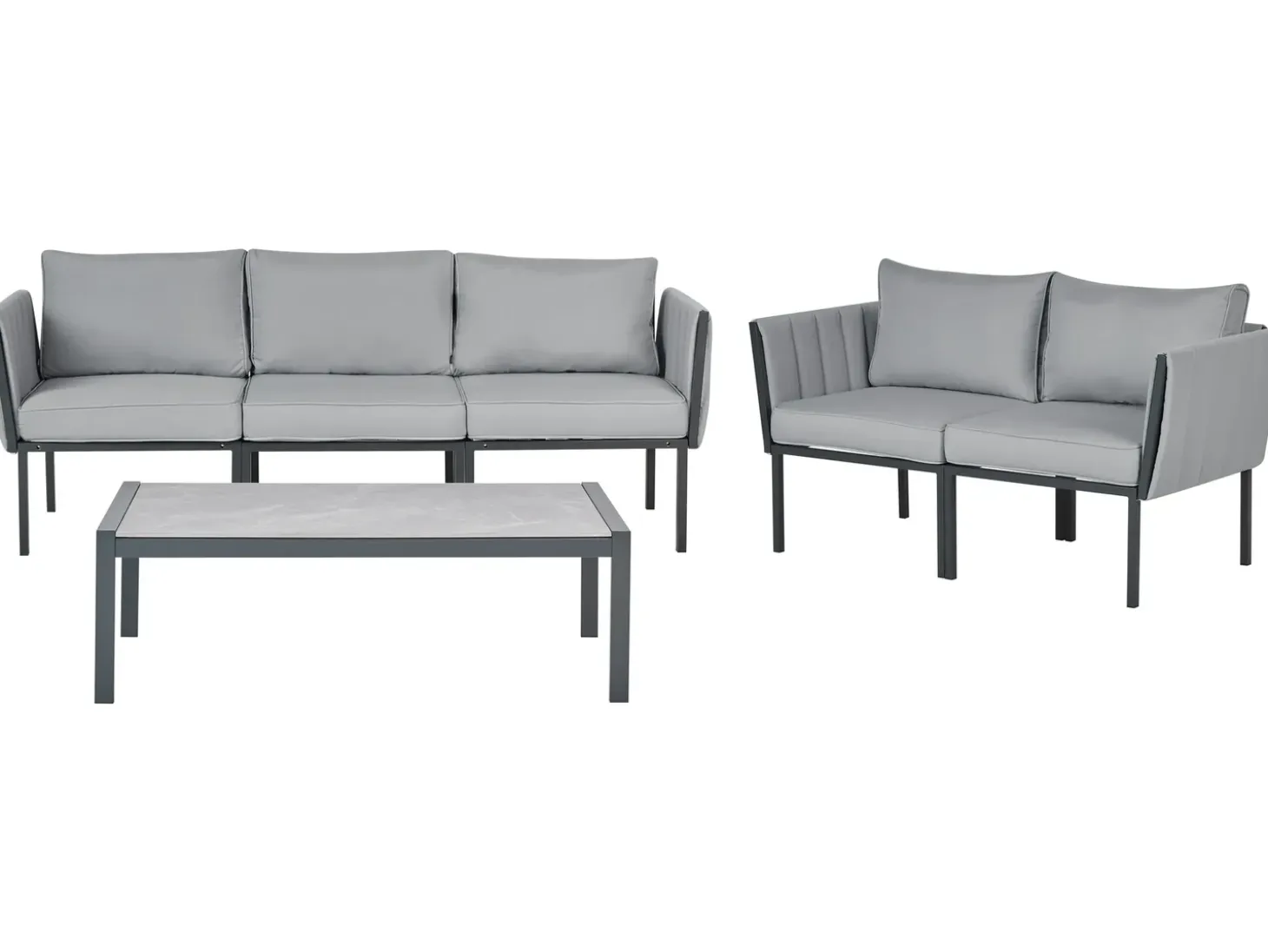 SKALA 5 personers Loungesæt med bord Mørkegrå Metal