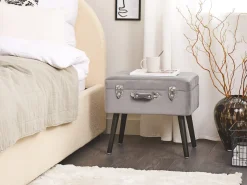Skammel med opbevaring MALLARD Velour Grå