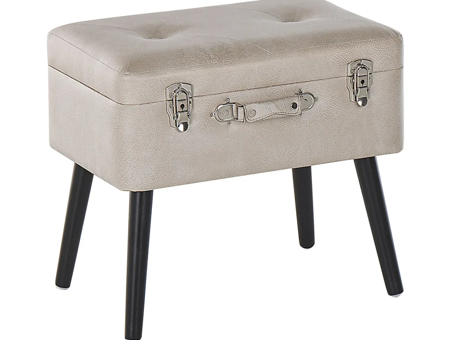 Skammel med opbevaring MALLARD Kunstlæder Beige