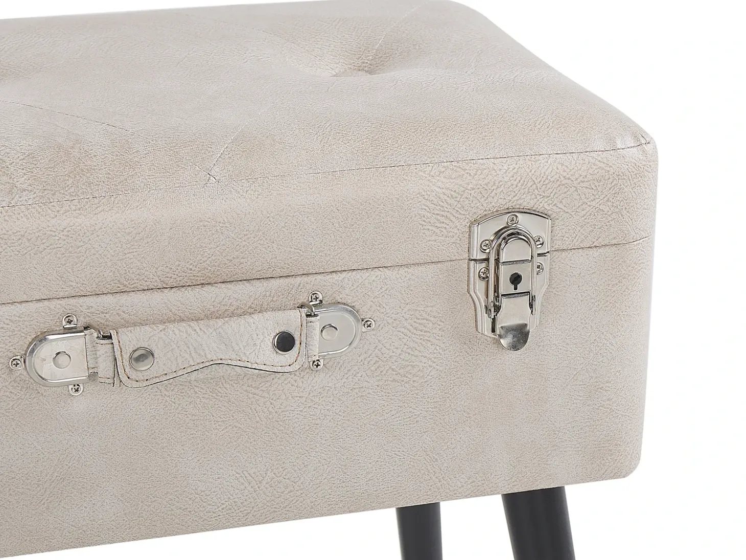 Skammel med opbevaring MALLARD Kunstlæder Beige