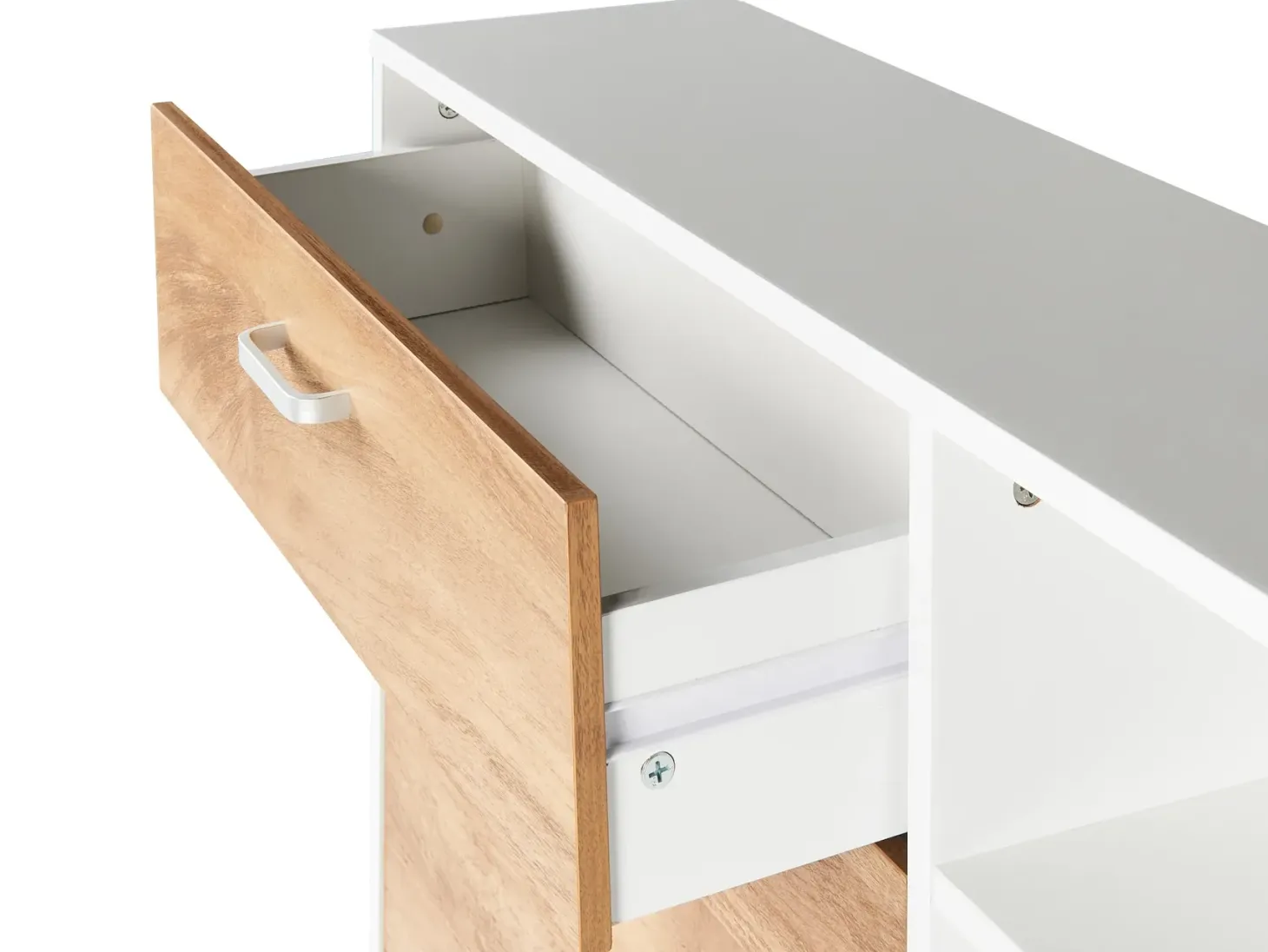 Skoskab MACKAY Lysebrun/hvid