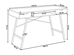 Skrivebord CLARITA Lysebrun 120 cm 48 cm med skuffer